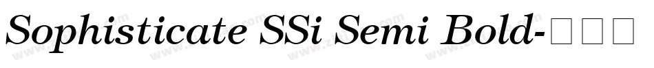 Sophisticate SSi Semi Bold字体转换